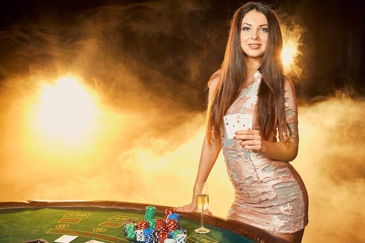 anggur casino live dealer table with Blackjack and Baccarat games
